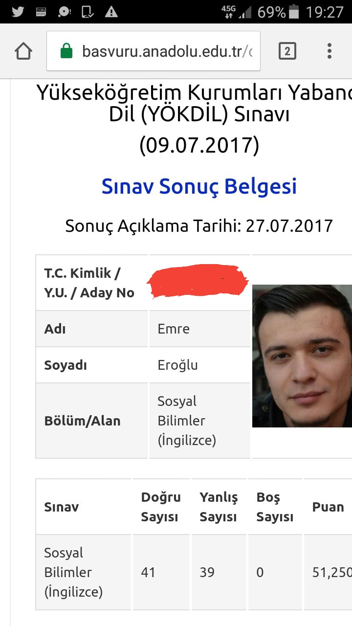 Emre Eroğlu YÖKDİL 2017